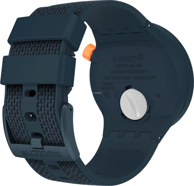 Swatch,THE BOLD 47mm,47mm,Plastic,Blue,Sapphire,Crystal Glass,Closed,SO27N107