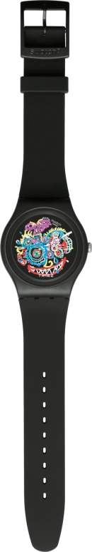 Swatch,Special Edition 41mm,41mm,Plastic,Multi-Color,Quartz,Round,Black,SUOZ166S