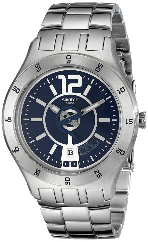 Swatch,Other 44mm,44mm,Stainless Steel,Blue,Quartz,Day,Sapphire,Crystal Glass,YTS404G