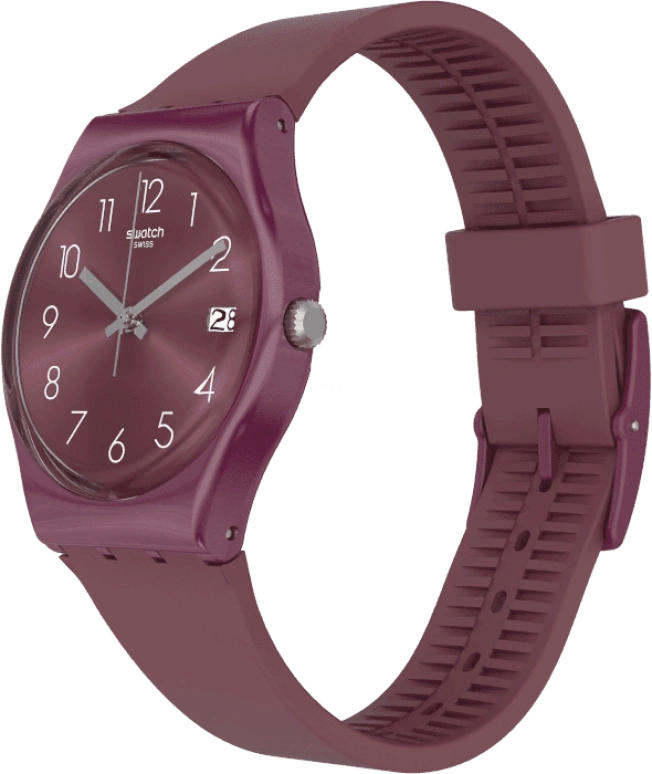 Swatch,Originals 34mm,34mm,Plastic,Purple Red,Closed,GR405