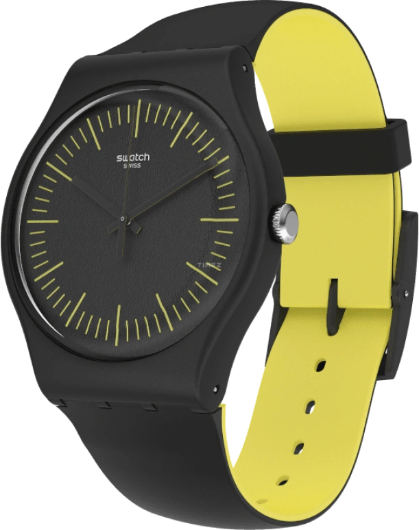 Swatch,Originals 41mm,41mm,Black,Sapphire,Crystal Glass,Open,SUOB184