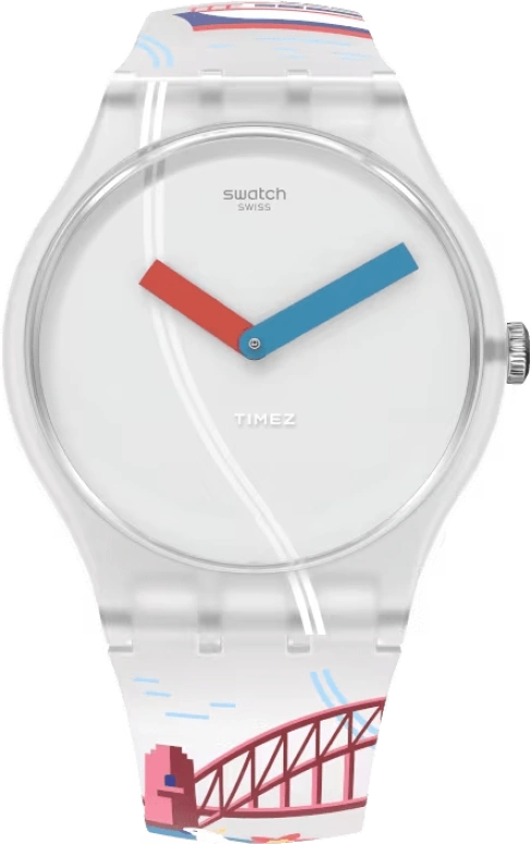 Swatch,Originals 41mm,41mm,Plastic,White,Quartz,Transparent,SUOW137C