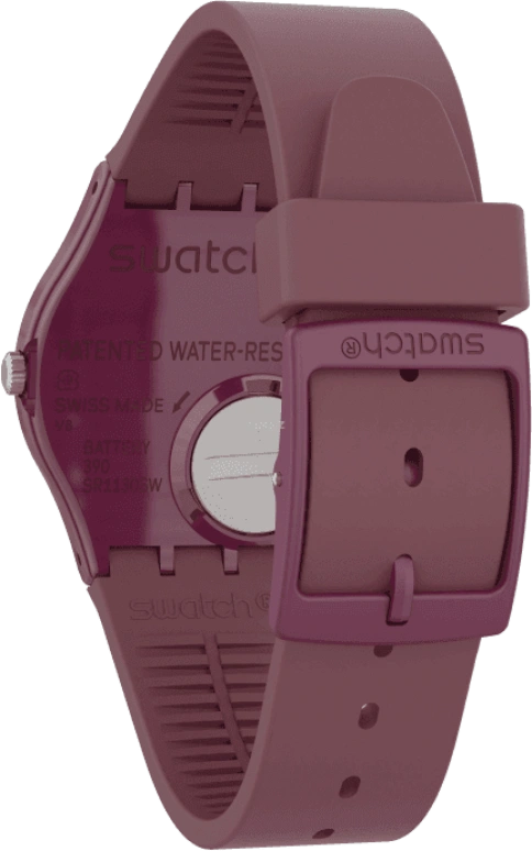 Swatch,Originals 34mm,34mm,Plastic,Purple Red,Closed,GR405