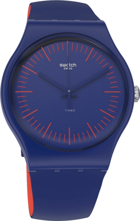 Swatch,Originals 41mm,41mm,Plastic,Blue,Sapphire,Crystal Glass,SUON146