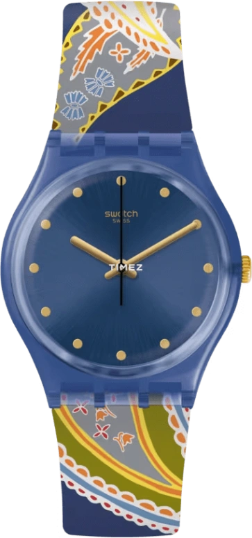 Swatch,Originals 34mm,34mm,Plastic,Blue,Quartz,Round,GN263