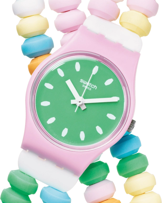 Swatch,Originals 25mm,25mm,Plastic,Green,Quartz,Glass,Round,LP135B