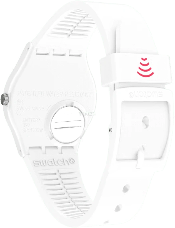 Swatch,Originals 34mm,34mm,Plastic,Orange,Quartz,Tonneau,White,SVHW102,SVHW102-5300
