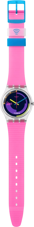 Swatch,NEON 34mm,34mm,Bio-sourced,Multi-Color,Quartz,Sapphire,Tonneau,SO28K112,SO28K112-5300