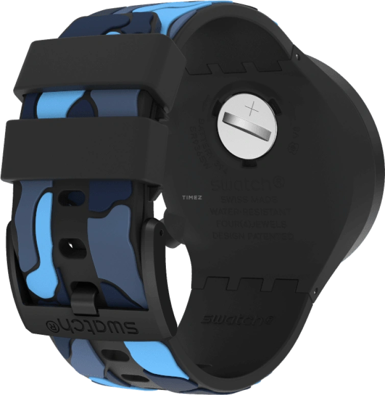 Swatch,THE BOLD 47mm,47mm,Plastic,Black,Sapphire,Crystal Glass,Closed,SB02B408