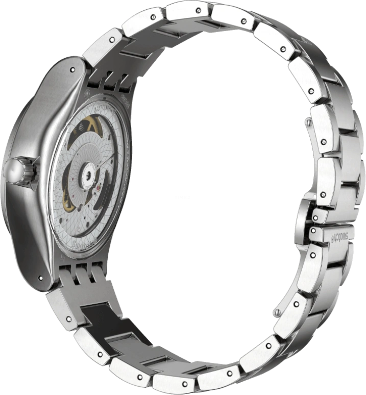 Swatch,IRONY 42mm,42mm,Stainless Steel,Black,Sapphire,Crystal Glass,Open,SY23S406G