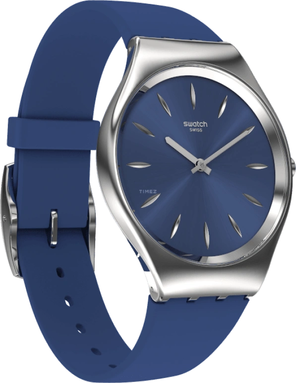 Swatch,SKIN 38mm,38mm,Blue,Sapphire,Crystal Glass,SYXS132