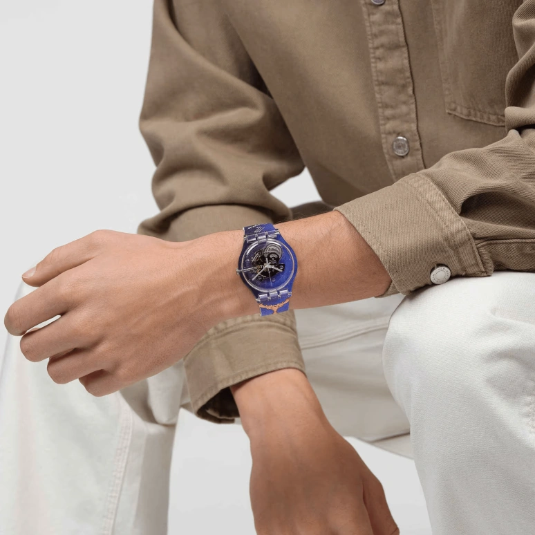 Swatch,Originals 41mm,41mm,Plastic,Transparent,Quartz,Sapphire,Crystal Glass,Round,SUOK136,SUOK136-049