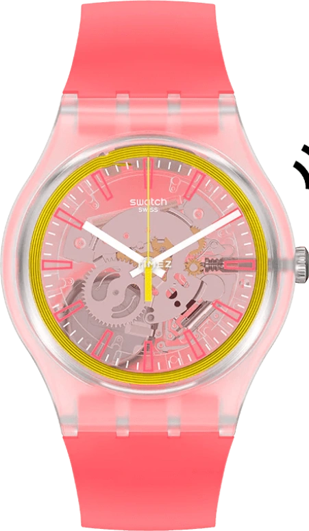 Swatch,Originals 41mm,41mm,Plastic,Transparent,Quartz,Oval,SVIK104,SVIK104-5300