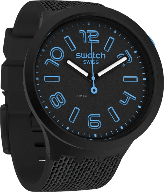 Swatch,THE BOLD 47mm,47mm,Plastic,Black,Sapphire,Crystal Glass,SO27B118