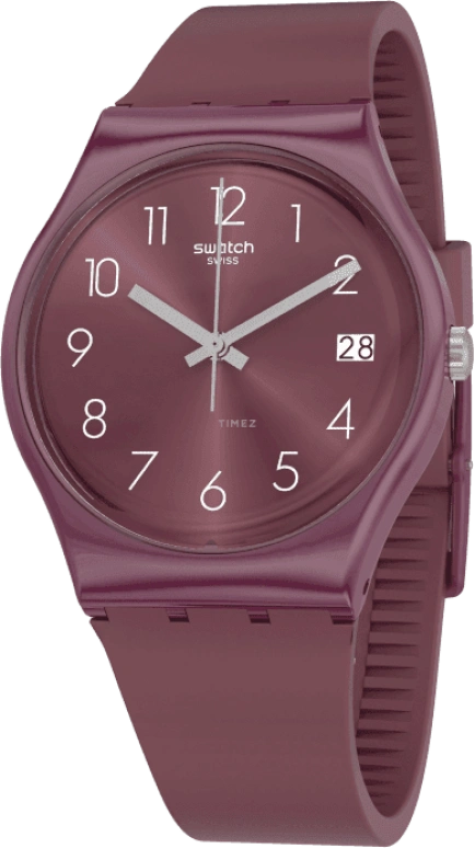 Swatch,Originals 34mm,34mm,Plastic,Purple Red,Closed,GR405