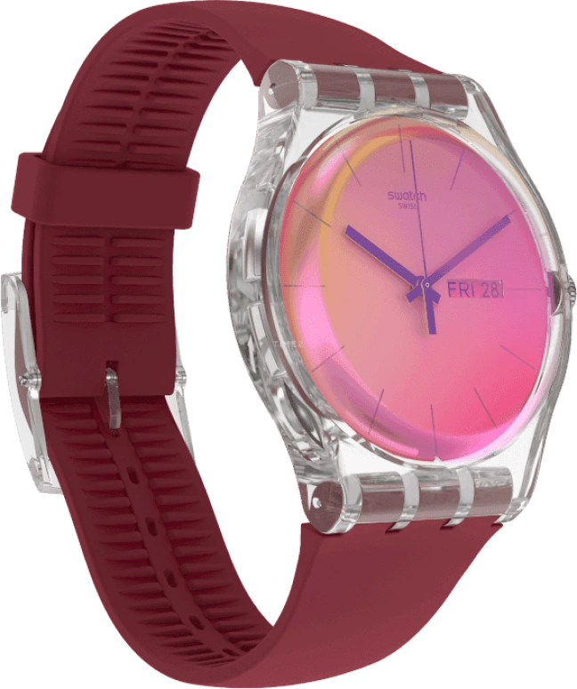 Swatch,Originals 41mm,41mm,Plastic,Pink,Sapphire,Crystal Glass,SUOK717