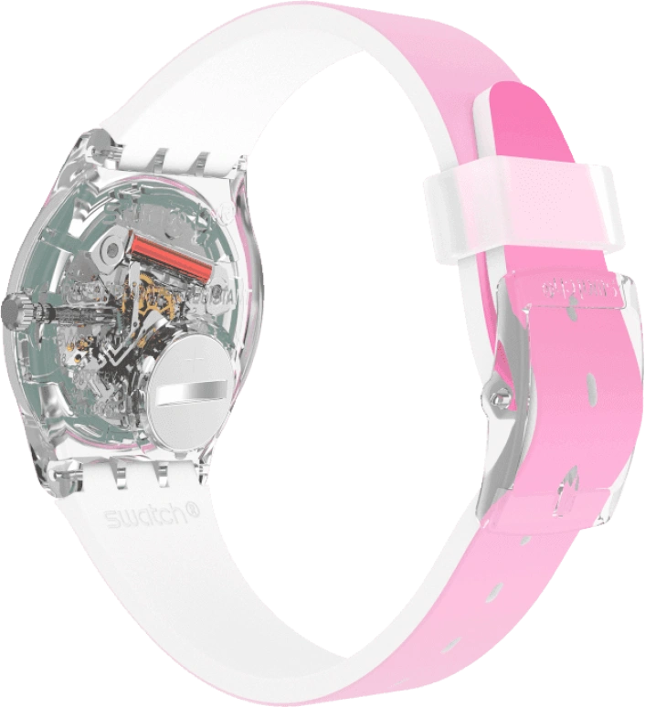 Swatch,Originals 34mm,34mm,Plastic,Pink,Sapphire,Crystal Glass,GE719