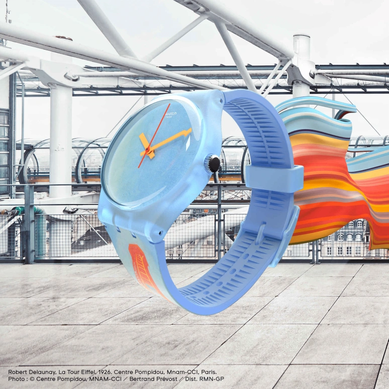 Swatch,Originals 34mm,34mm,Plastic,Blue,Quartz,Sapphire,Crystal Glass,Round,GZ357