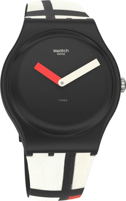 Swatch,Originals 41mm,41mm,Plastic,Black,Quartz,Sapphire,Crystal Glass,Round,SUOZ344