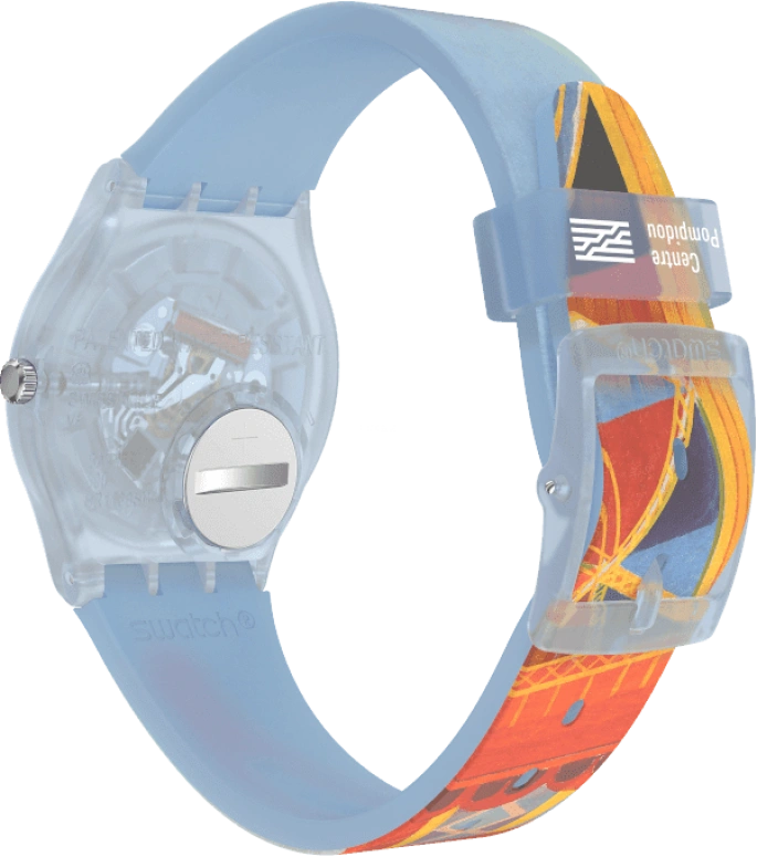 Swatch,Originals 34mm,34mm,Plastic,Blue,Quartz,Sapphire,Crystal Glass,Round,GZ357