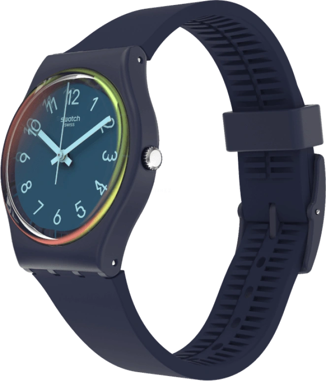 Swatch,Originals 34mm,34mm,Plastic,Blue,Closed,GN274