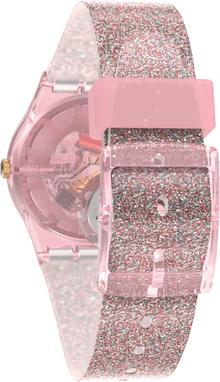 Swatch,Originals 34mm,34mm,Plastic,Pink,Sapphire,Crystal Glass,GP168