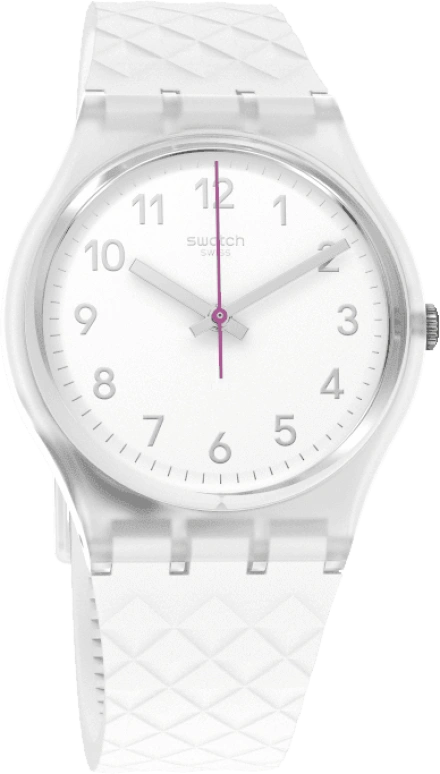 Swatch,Originals 34mm,34mm,Plastic,White,Quartz,Baton,GE286