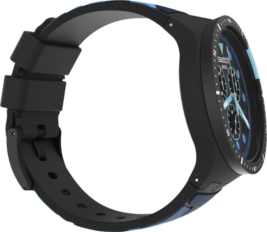 Swatch,THE BOLD 47mm,47mm,Plastic,Black,Sapphire,Crystal Glass,Closed,SB02B408