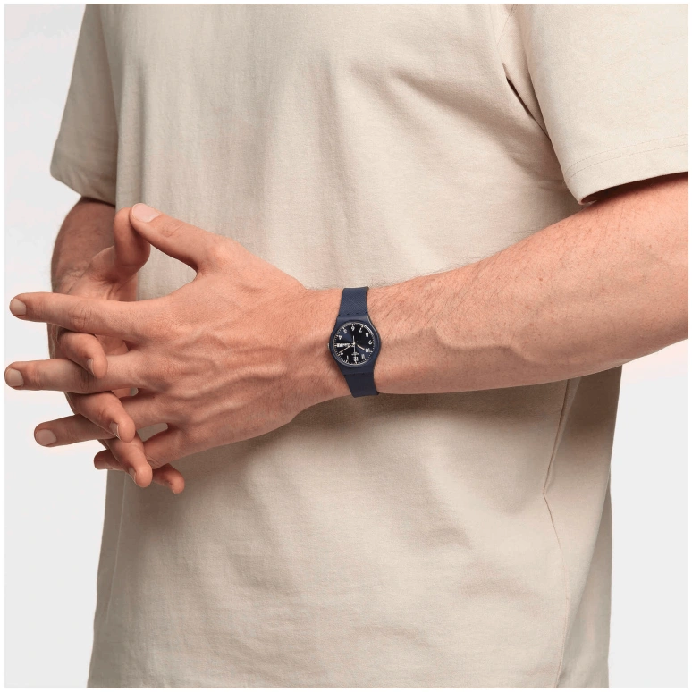 Swatch,Originals 34mm,34mm,Bio-sourced,Blue,Quartz,Date,Day,SO28N702