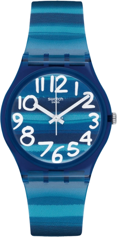 Swatch,Originals 34mm,34mm,Plastic,Blue,Quartz,Tonneau,GN237