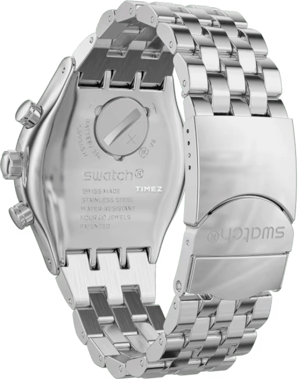 Swatch,IRONY 43mm,43mm,Stainless Steel,Red,Quartz,Chronograph,Day,YVS456G