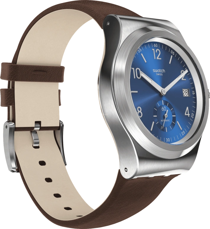 Swatch,IRONY 42mm,42mm,Stainless Steel,Blue,Open,SY23S410
