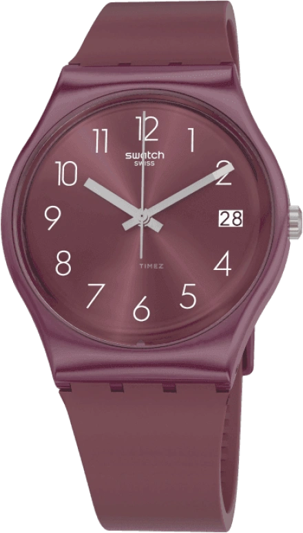 Swatch,Originals 34mm,34mm,Plastic,Purple Red,Closed,GR405
