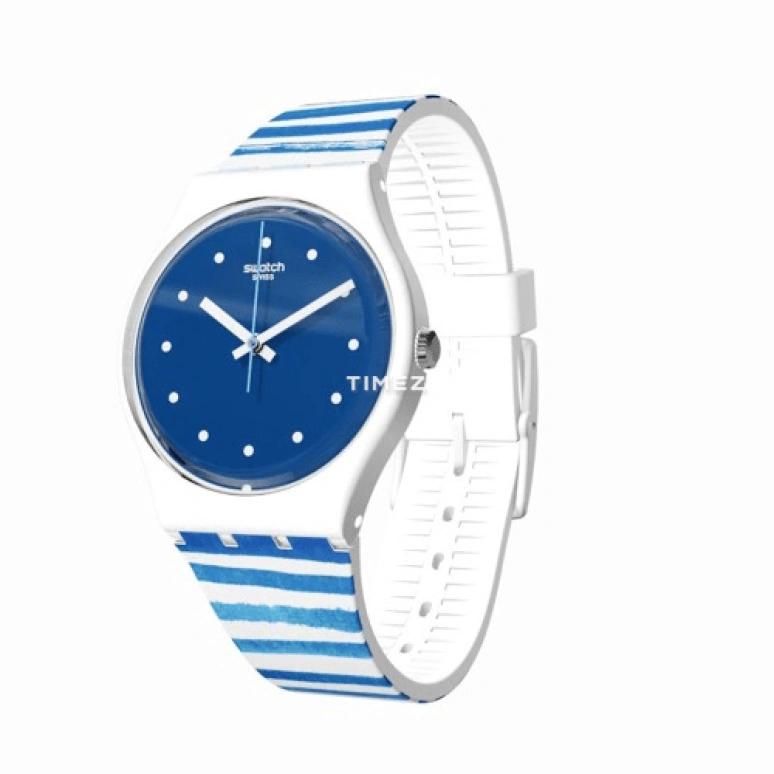 Swatch,Originals 34mm,34mm,Plastic,Blue,Quartz,Sapphire,Crystal Glass,Tonneau,GW193