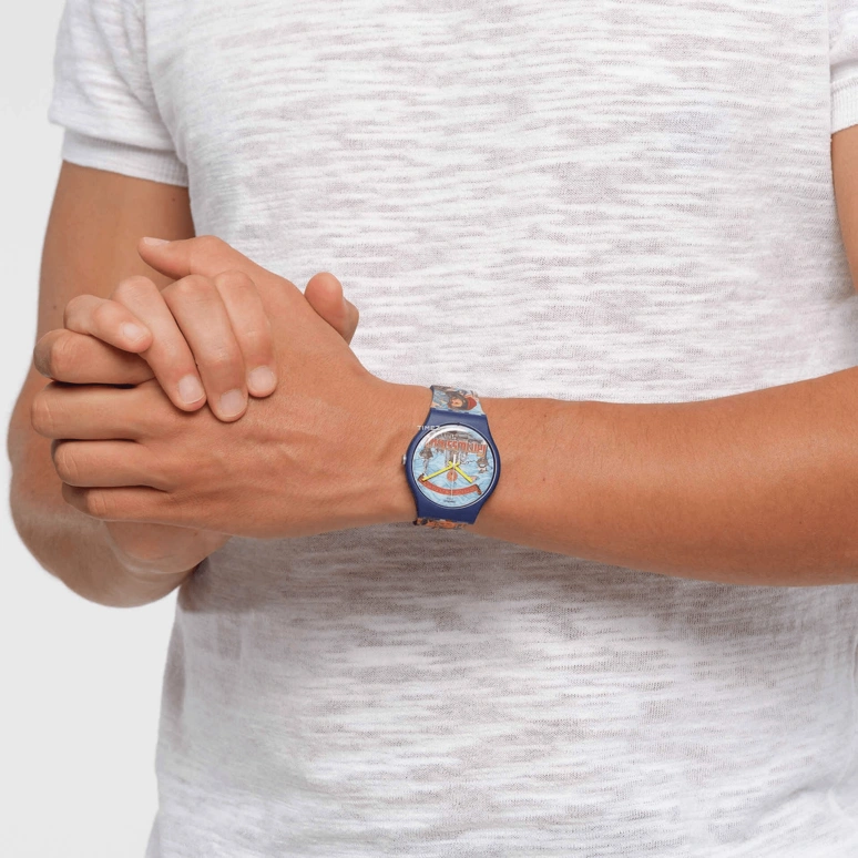 Swatch,Originals 41mm,41mm,Plastic,Multi-Color,Quartz,Sapphire,Crystal Glass,Round,SUOZ349