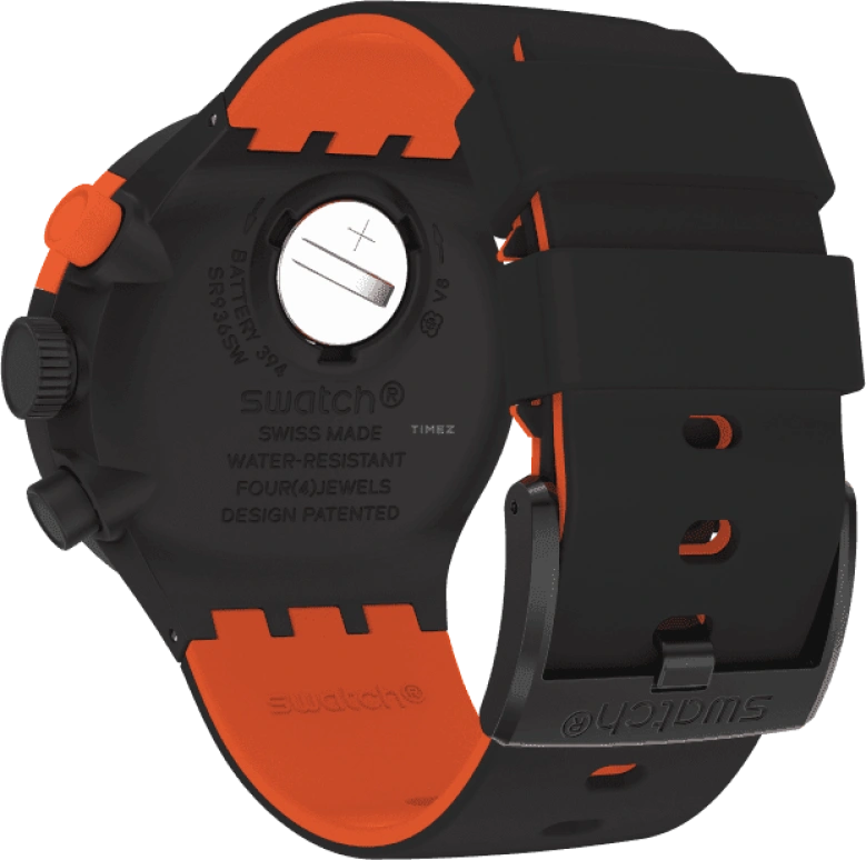 Swatch,THE BOLD 47mm,47mm,Plastic,Black,Sapphire,Crystal Glass,SB02B402