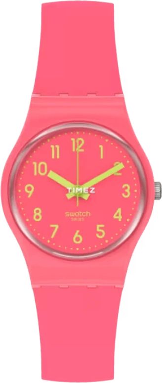 Swatch,Other 25mm,25mm,Plastic,Pink,Quartz,Tonneau,LP131C