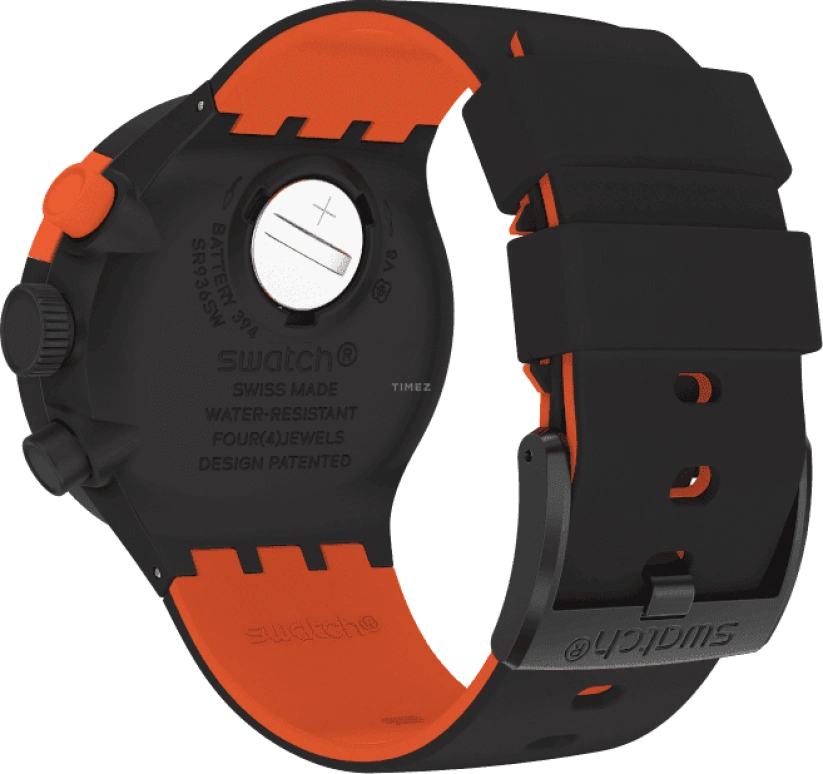 Swatch,THE BOLD 47mm,47mm,Plastic,Black,Sapphire,Crystal Glass,SB02B402