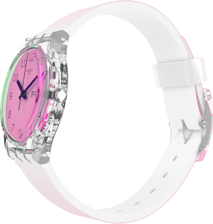 Swatch,Originals 34mm,34mm,Plastic,Pink,Sapphire,Crystal Glass,GE719