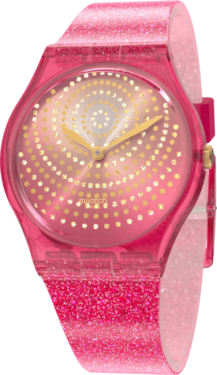 Swatch,Originals 34mm,34mm,Plastic,Pink,Sapphire,Crystal Glass,GP169