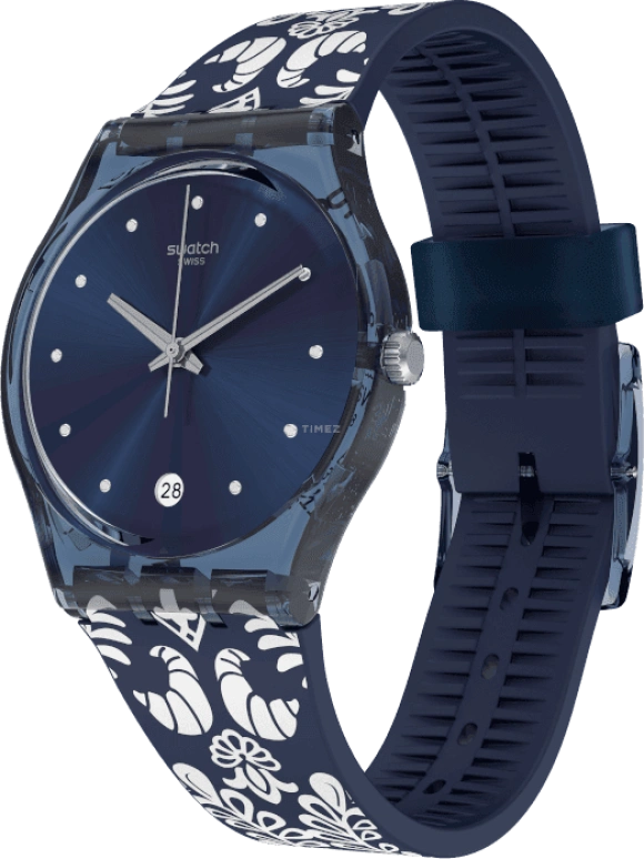 Swatch,Originals 34mm,34mm,Plastic,Blue,GN413