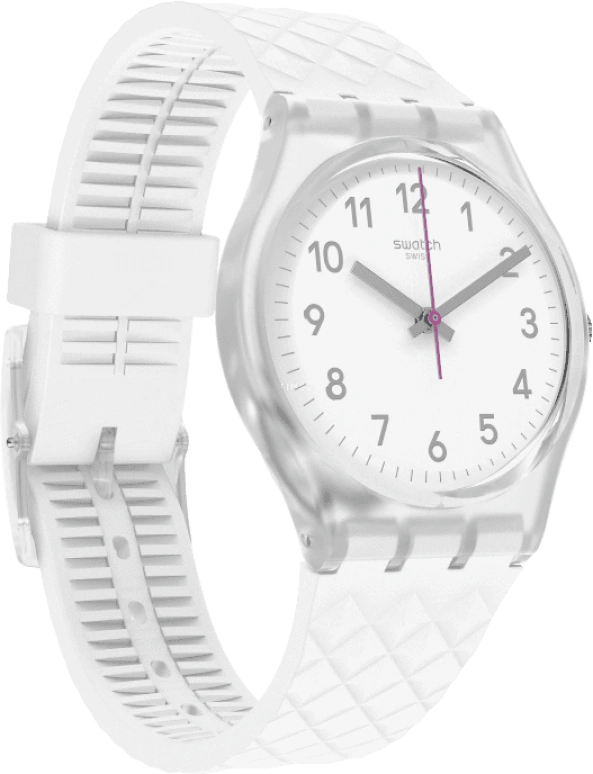 Swatch,Originals 34mm,34mm,Plastic,White,Quartz,Baton,GE286