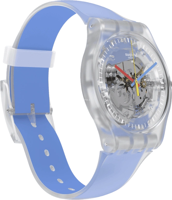 Swatch,Originals 41mm,41mm,Plastic,Skeleton,Quartz,Round,Transparent,SUOK156