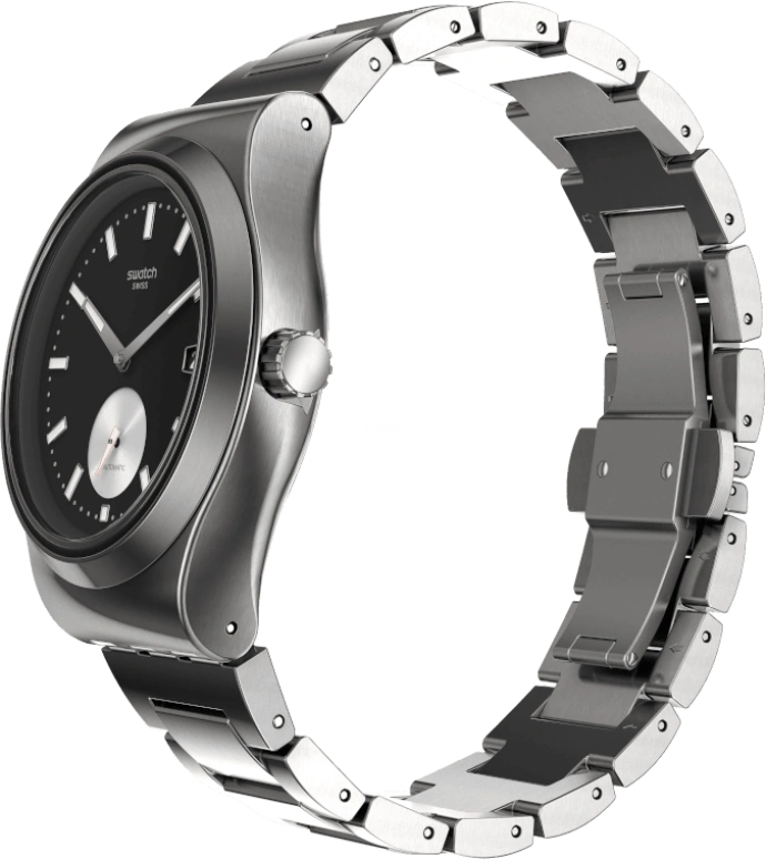 Swatch,IRONY 42mm,42mm,Stainless Steel,Black,Sapphire,Crystal Glass,Open,SY23S406G