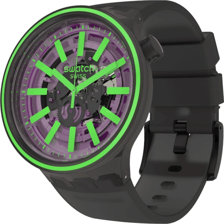 Swatch,THE BOLD 47mm,47mm,Plastic,Purple,SO27B113