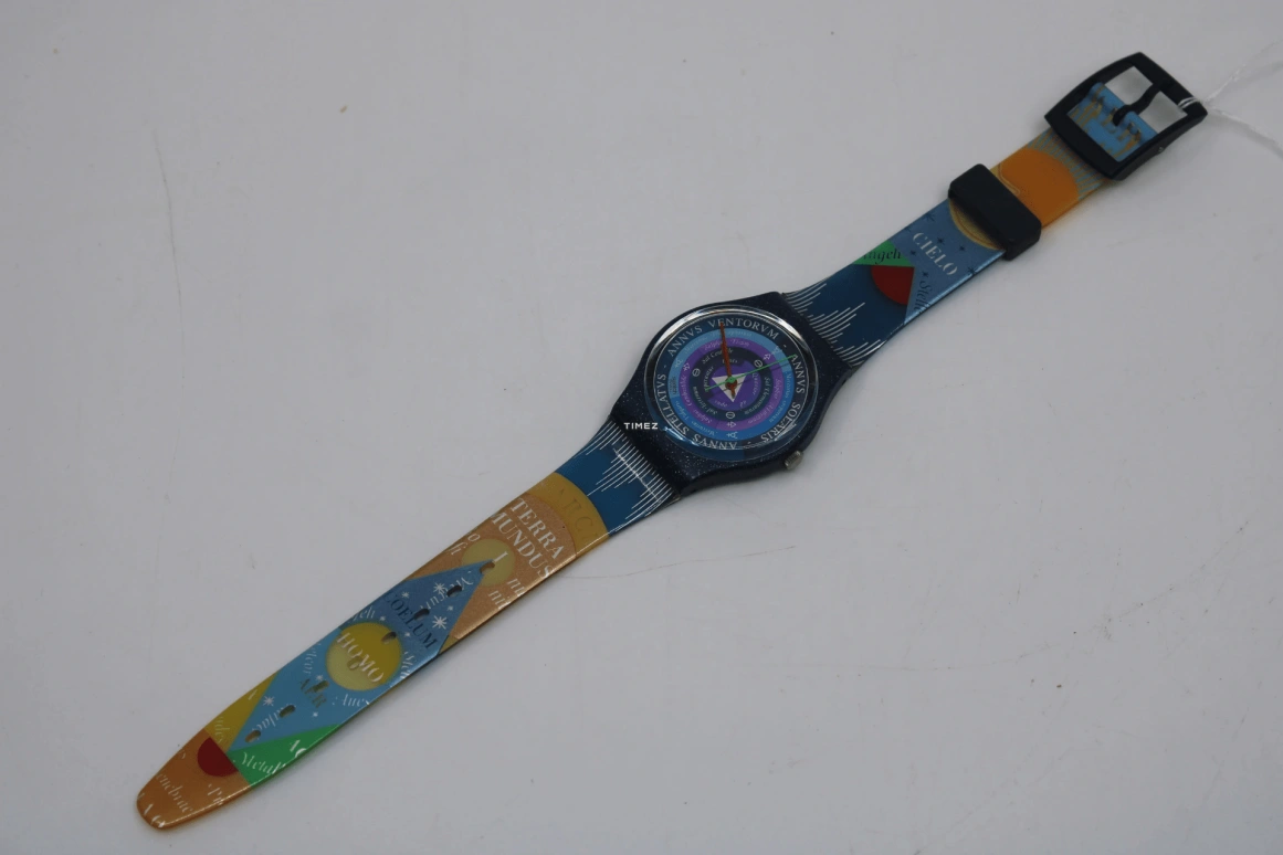 Swatch,Other 34mm,34mm,Plastic,Multi-Color,Quartz,Sapphire,Crystal Glass,Tonneau,GN131