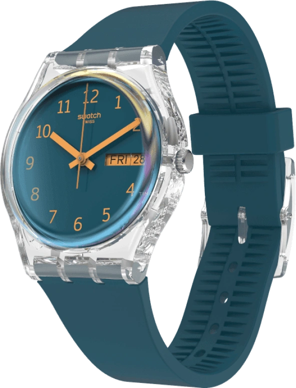 Swatch,Originals 34x39.20mm,34x39.20mm,Plastic,Coffee,Cyan,GE721