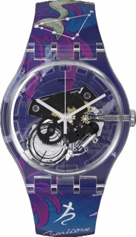 Swatch,Originals 41mm,41mm,Plastic,Transparent,Quartz,Sapphire,Round,SUOK144,SUOK144-061