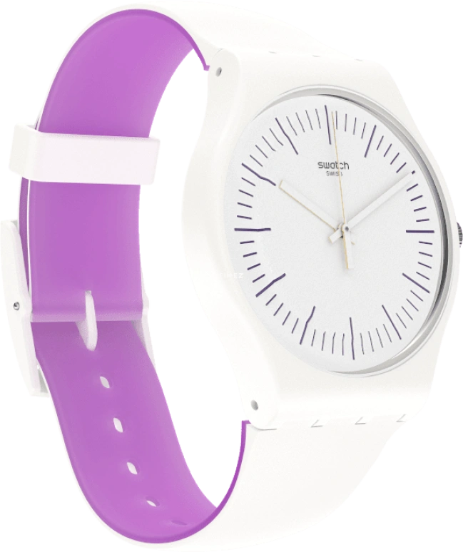 Swatch,Originals 41mm,41mm,Plastic,White,Sapphire,Crystal Glass,SUOW173