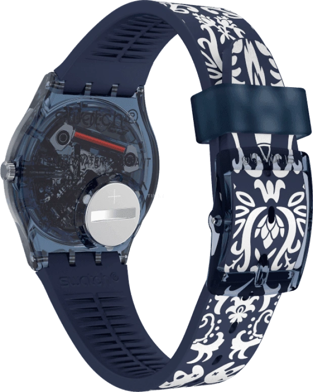 Swatch,Originals 34mm,34mm,Plastic,Blue,GN413
